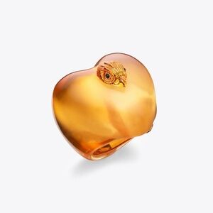 Kurt Geiger London Cocktail Resin Heart Eagle Ring Sz 7